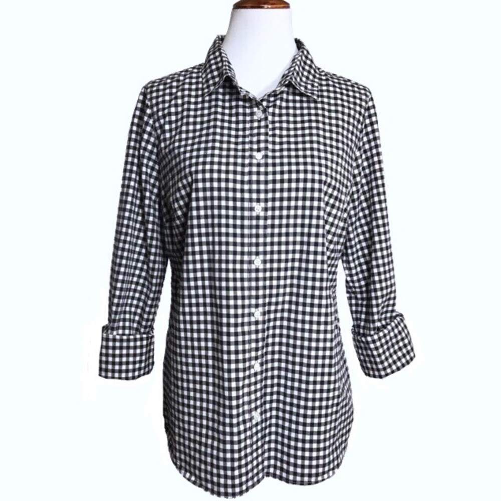 SOLD-J. Crew Check Print Perfect Buttondown Shirt - Picture 1 of 5
